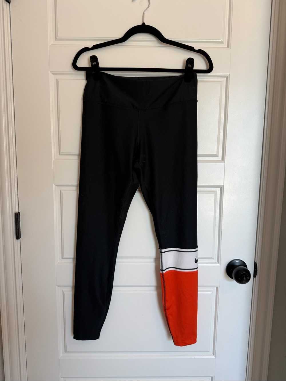 Nike Black, White & Red Colorblock Leggings